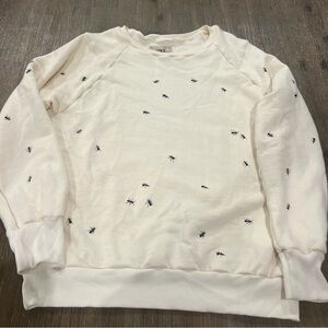 Object Apparel Cream Sweatshirt with Black Ants Design Handmade